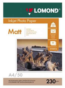 Бумага Lomond 0102016 A4/230г/м2/50л. матовая для струйной печати до 2880dpi hv