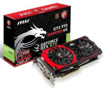 Видеокарта MSI PCI-E nVidia GTX 970 GAMING 4G GeForce GTX 970 4096Mb 256bit GDDR5 1279/7000 DVI*2/HDMI/DP/HDCP RTL