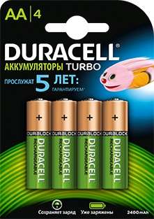 Аккумулятор, батарейка DURACELL Ni-Mh 2500 мА·ч Duracell Turbo AA/HR6 2500