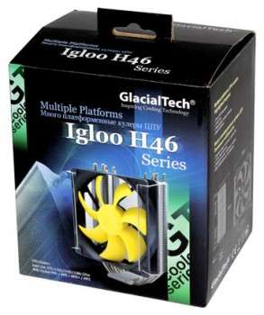 Кулер для процессора GlacialTech Igloo H46 Silent Soc-AMD/1150/1155/1156/ 3pin 18dB Al+Cu 120W 560g винты RTL