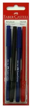 Письменные и чертежные принадлежности FABER-CASTELL Набор шариковых ручек 4цв. блистер