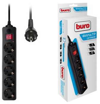 Сетевой фильтр BURO 500SH-10-B 10м