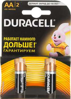 Аккумулятор, батарейка DURACELL Батарея Basic LR6-2BL AA