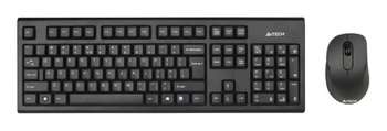 Комплект (клавиатура+мышь) A4TECH 7100N клав:черный мышь:черный USB беспроводная