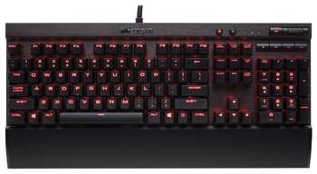 Клавиатура Corsair Игровая   Gaming™ Keyboard K70 LUX, подсветка RED LED, механические переключатели Cherry MX Red, съёмная подставка, сквозной USB разъем