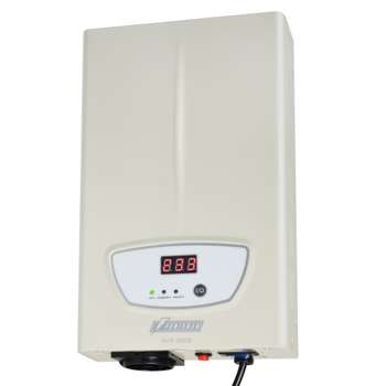 Стабилизатор напряжения PowerMan Stabilizer AVS 500S, step-type regulator, digital indicators of voltage levels, 500VA, 140-260V, maximum input current 5A, 1 eurosocket, IP-20, mounted version, 290mm x 175mm x 68mm, 2.42 kg.