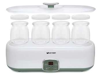 Йогуртница KITFORT KT-2007 20Вт 4б. 200мл упр.:электрон. белый/зеленый