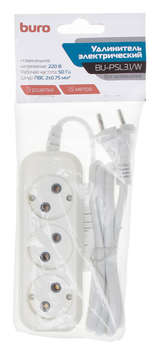 Сетевой фильтр BURO Сетевой удлинитель BU-PSL3.1/W 1.5м