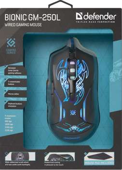 Мышь Мышка USB OPTICAL BIONIC GM-250L 52250 DEFENDER