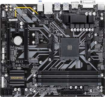 Материнская плата Gigabyte B450M DS3H Soc-AM4 AMD B450 4xDDR4 mATX AC`97 8ch GbLAN RAID+DVI+HDMI