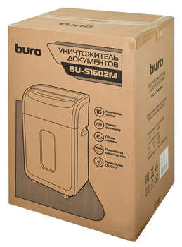 Шредер BURO Office BU-S1602M /фрагменты/16лист./30лтр./пл.карты/CD OS1602MI