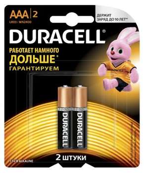 Аккумулятор, батарейка DURACELL Батарея Basic CN LR03-2BL MN2400 AAA