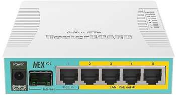 Маршрутизатор MikroTik RB960PGS hEX PoE 10/100/1000BASE-TX/SFP белый
