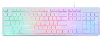 Клавиатура Oklick 550ML белый USB slim Multimedia LED