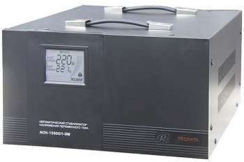 Стабилизатор напряжения РЕСАНТА АСН-10000/1-ЭМ электромеханический однофазный черный 63/1/8