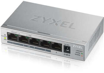 Коммутатор Zyxel GS1005HP-EU0101F 5G 4PoE+ 60W неуправляемый