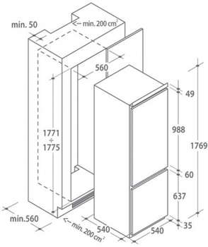 Холодильник CANDY CKBBS 172 F белый 34900418