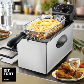 Фритюрница KITFORT КТ-2023 2180Вт черный/серебристый