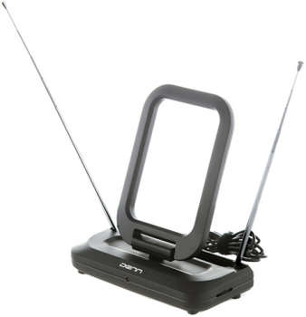 Телевизионная антенна DENN Антенна телевизионная DAA250 35дБ активная черный каб.:1м