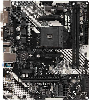 Материнская плата ASRock B450M-HDV R4.0, Soc-AM4 2xDDR4 mATX