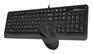 Комплект (клавиатура+мышь) A4TECH F1010 клав:серый мышь:серый USB (F1010 GREY)