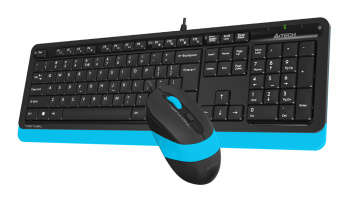 Комплект (клавиатура+мышь) A4TECH F1010 клав:синий мышь:синий USB (F1010 BLUE)