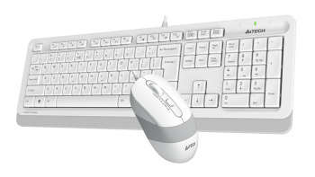 Комплект (клавиатура+мышь) A4TECH F1010 клав:белый мышь:белый USB (F1010 WHITE)