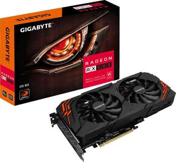 Видеокарта Gigabyte AMD Radeon RX 580 , GV-RX580D5-8GD, 8Гб, GDDR5, Ret