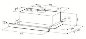 Вытяжка KRONA Kerry 600 белый управление: кнопочное (1 мотор) (26266)