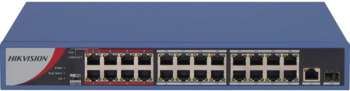 Коммутатор HIKVISION DS-3E0326P-E/M 25x100Мбит/с 1SFP 24PoE 230W неуправляемый