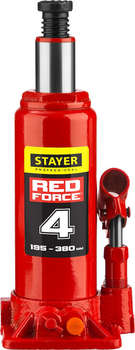 Домкрат STAYER Red Force 43160-4_z01 бутылочный гидравлический красный