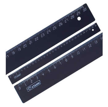 Письменные и чертежные принадлежности Стамм Линейка ЛН35 пластик дл.30см черный