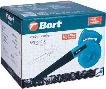 Воздуходувка BORT BSS-550-R 550Вт пит.:от сети синий