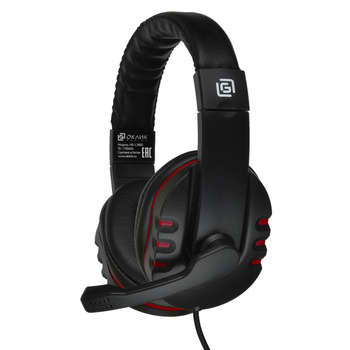 Игровая гарнитура Oklick Наушники с микрофоном Оклик HS-L380G ABADDON черный/красный 1.8м мониторные оголовье