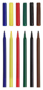 SILWERHOF Фломастеры 877071-06 Народная коллекция 7.5мм 125мм круг. Вентилируемый 6цв. пакет с европодвесом