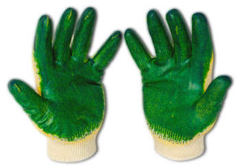 Перчатки NONAME х/б Обливные универсальный  белый