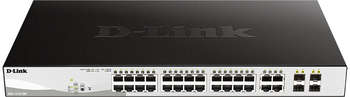 Коммутатор D-Link DGS-1210-28P/FL1A 28x1Гбит/с 4xКомбо 24PoE 193W управляемый