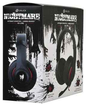 Игровая гарнитура Oklick HS-L330G NIGHTMARE черный 2.2м мониторы оголовье