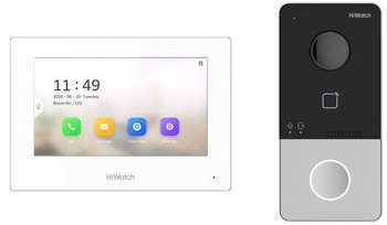 Домофон HiWatch Комплект домофона DS-D100IKWF белый