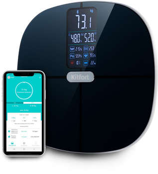 Весы KITFORT напольные электронные КТ-809 макс.180кг черный
