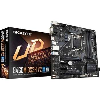 Материнская плата Gigabyte B460M DS3H V2 RTL { Soc-1200 Intel B460 4xDDR4 mATX AC`97 8ch(7.1) GbLAN RAID+VGA+DVI+HDMI}