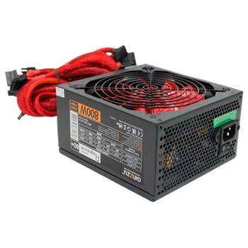 Блок питания GINZZU PC800 14CM, 7*SATA, 4*IDE,оплетка, кабель питания,цветная коробка
