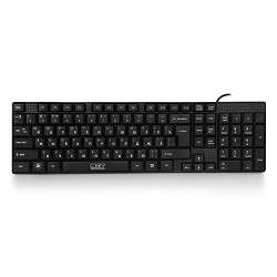 Клавиатура CBR KB 110 Black USB, 102 кл., офисн.,поверхность под карбон, переключение языка 1 кнопкой