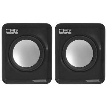 Акустическая система CBR CMS 90 Black, 2.0, питание USB, 2х3 Вт , материал корпуса пластик, 3.5 мм линейный стереовход, регул. громк., цвет чёрный