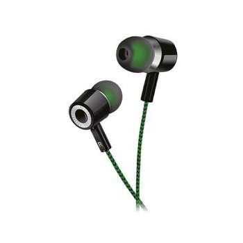 Наушники Perfeo внутриканальные MILD черные черно-зеленый тканевый провод [PF_A4480]