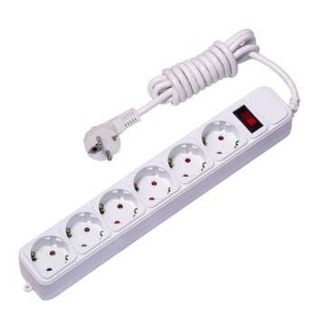 Сетевой фильтр EKF UFA16-310-6-03 6*3м 16А/3,2кВт с выкл. c/з ПВС 3х1,0 Блокбастер XL PROxima