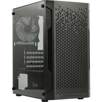 Корпус Powercase CMIMZB-L3 Mistral Micro Z3B Mesh LED, Tempered Glass, 2x 140mm + 1х 120mm 5-color fan, чёрный, mATX