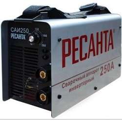 Сварочный аппарат РЕСАНТА САИ 250 65/6 инверторный [65/6] {154В-242В, макс.7,7кВт, 10А-250А, ПВ 70%, напр. холостого хода 80В, напр. 29В, макс. диаметр электрода 6,мм, 5 кг} 4606059015659