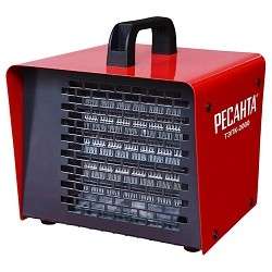 Тепловентилятор РЕСАНТА ТЭПК-2000 [67/1/21] Тепловая электрическая пушка { 220В, 50Гц, керам.нагревательный элемент, Мощность 2 кВт, Номинальный ток 8,7А, 2 режима работы, Защита от перегрева }