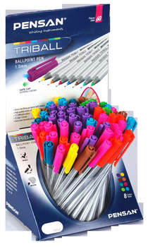 Ручка шариковая PENSAN Набор ручек шариков. Triball  1стерж. игловидный пиш. наконечник линия 0.5мм кругл. телескопич.корпус